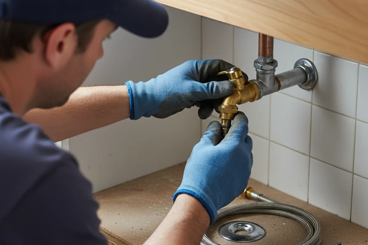 Shutoff valve and fitting work during Emergency Plumbing in Germantown
